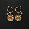 Ancient Cupid Hoops with Starburst Charms