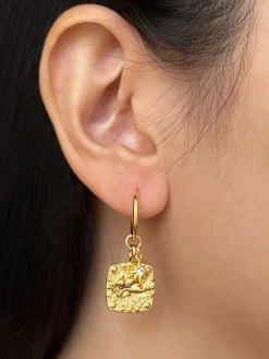 Ancient Cupid Hoops with Starburst Charms