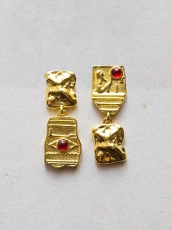 Ancient Egypt Asymmetrical Symbolic Earrings