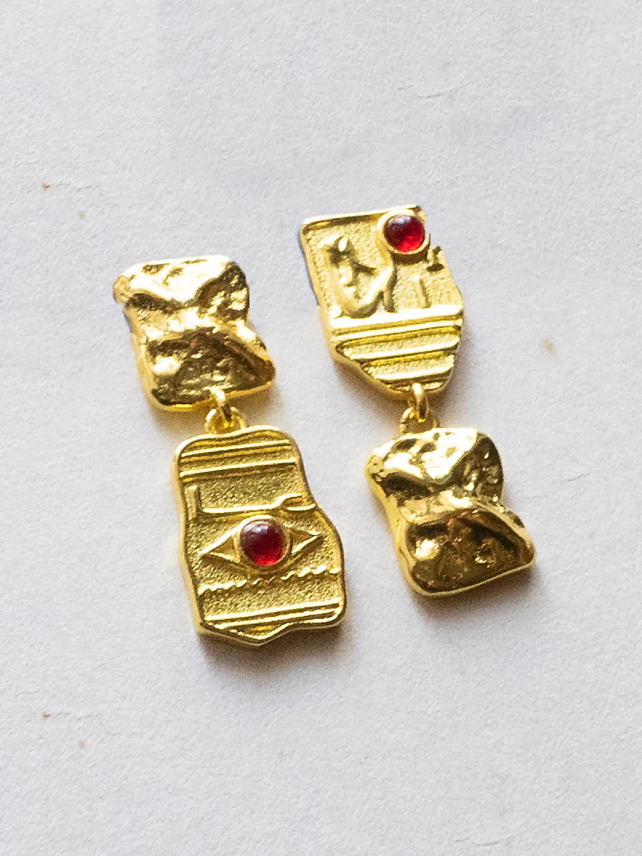 Ancient Egypt Asymmetrical Symbolic Earrings