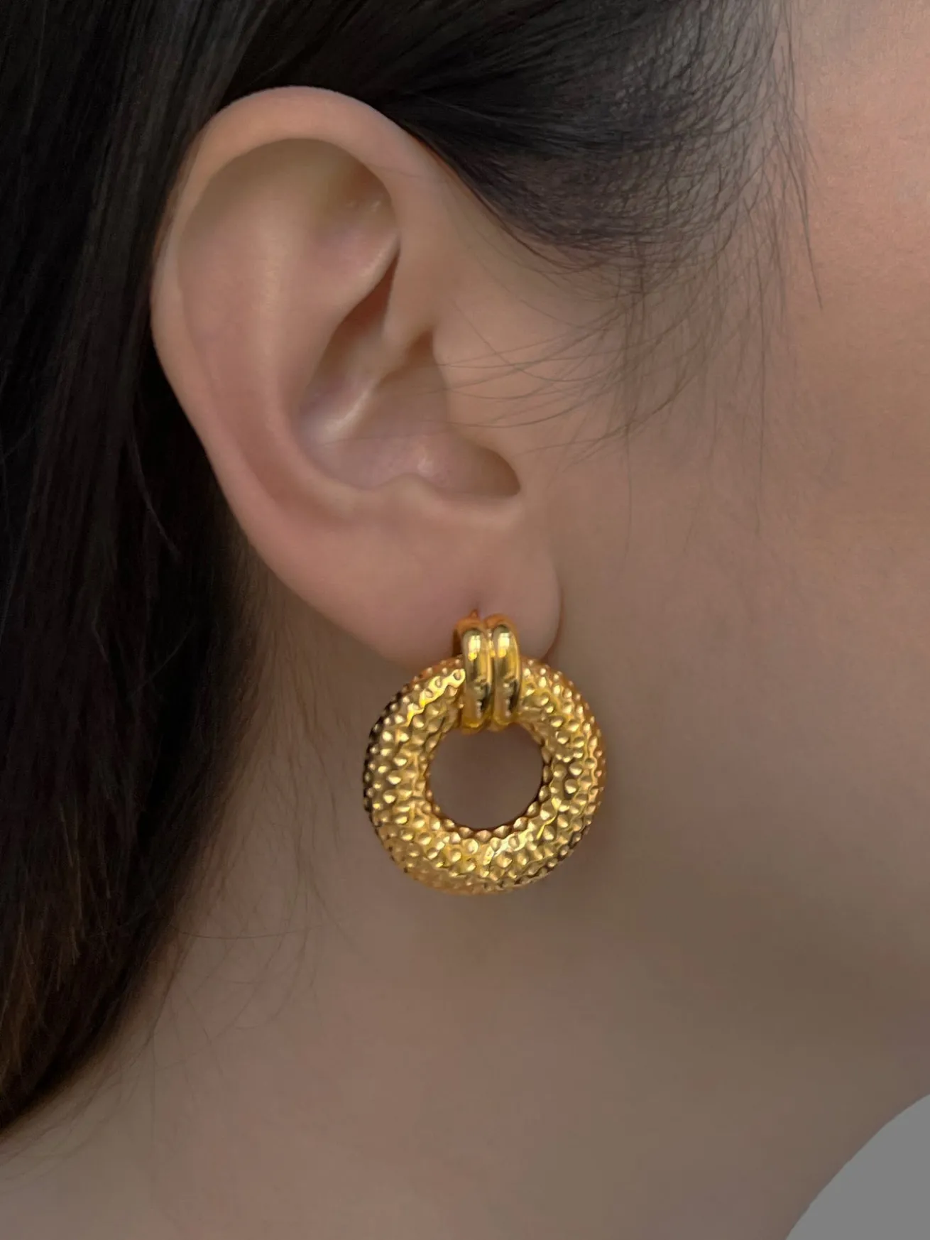 Ancient Gold Donut Earrings