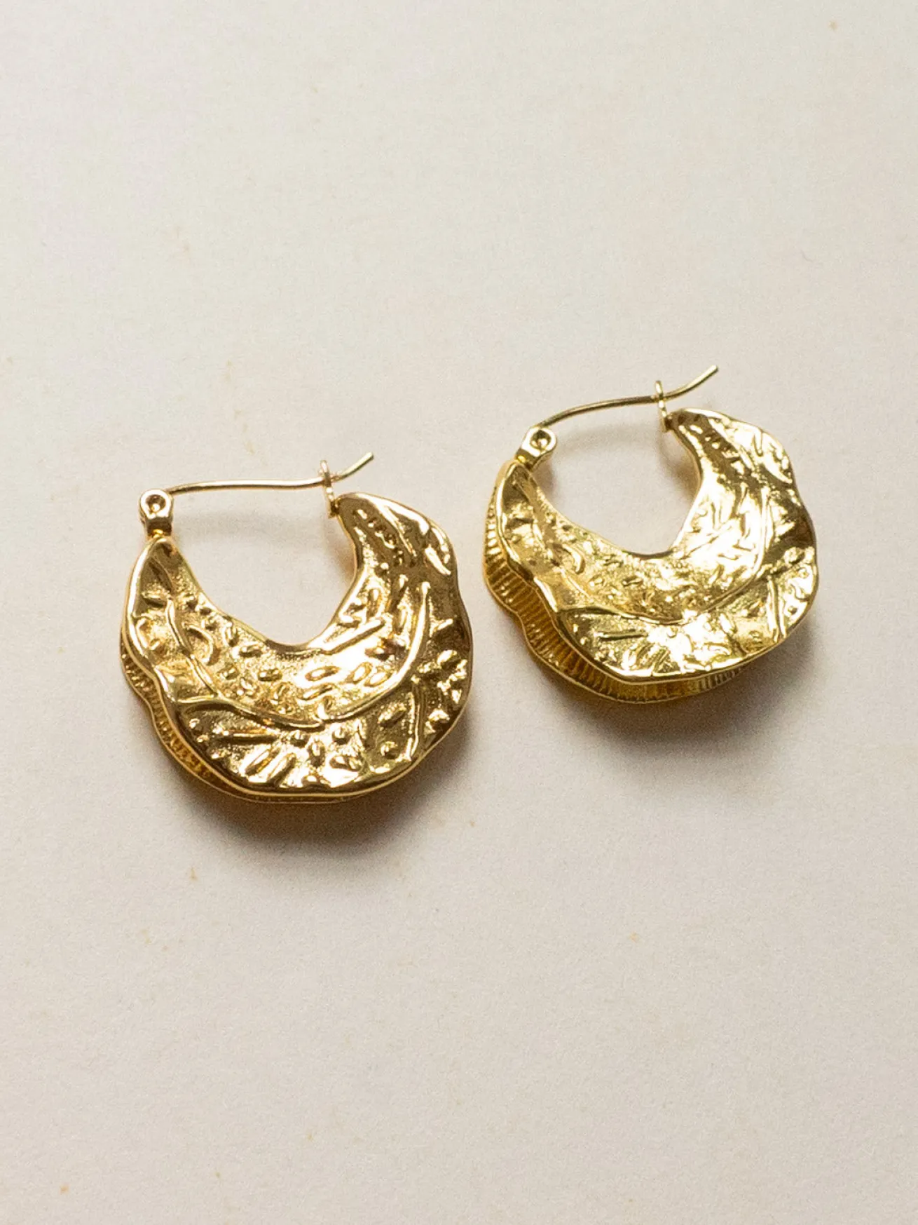 Ancient Warrior Hoops - Stainless Steel, Gold