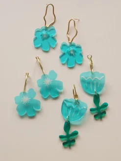 Anemone Earrings - Aqua Blue