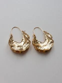 Antique Foil Hoops - Gold