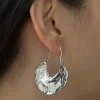 Antique Foil Hoops - Silver
