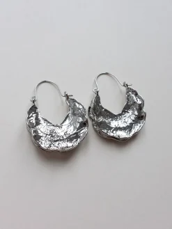 Antique Foil Hoops - Silver