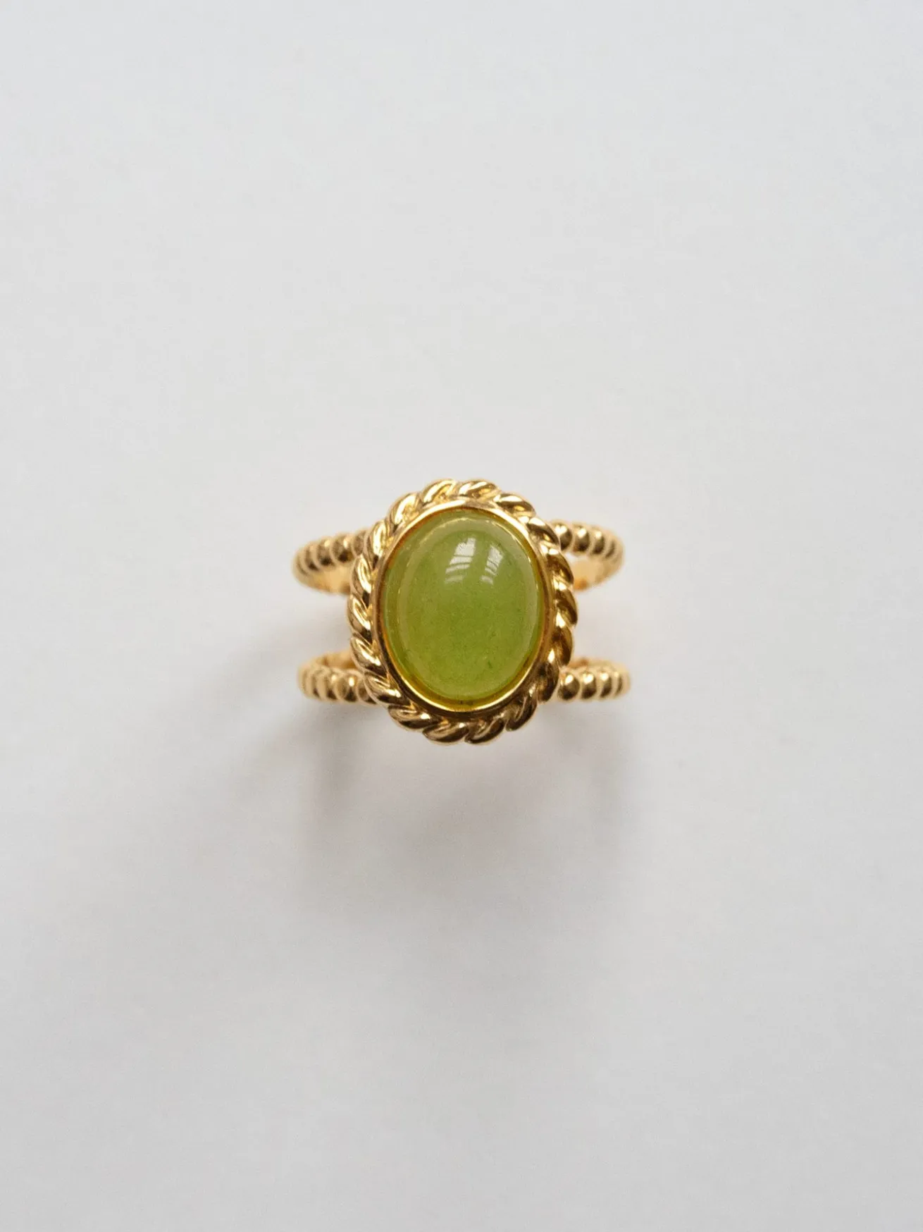 Aventurine Stone Twist Ring