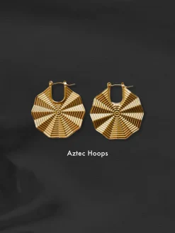 Aztec Gold Hoops