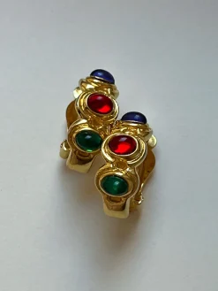 Baroque Infinity Stones Hoop Clip-Ons (Vintage)