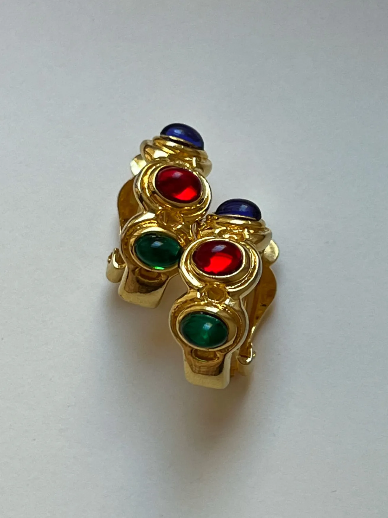 Baroque Infinity Stones Hoop Clip-Ons (Vintage)