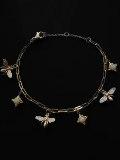 Bee & Opal Charm Bracelet - Alabaster Cream