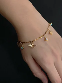 Bee & Opal Charm Bracelet - Periwinkle Blue