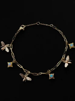 Bee & Opal Charm Bracelet - Periwinkle Blue