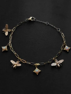 Bee & Opal Charm Bracelet - Alabaster Cream