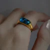 Blue Sea Marble Ring