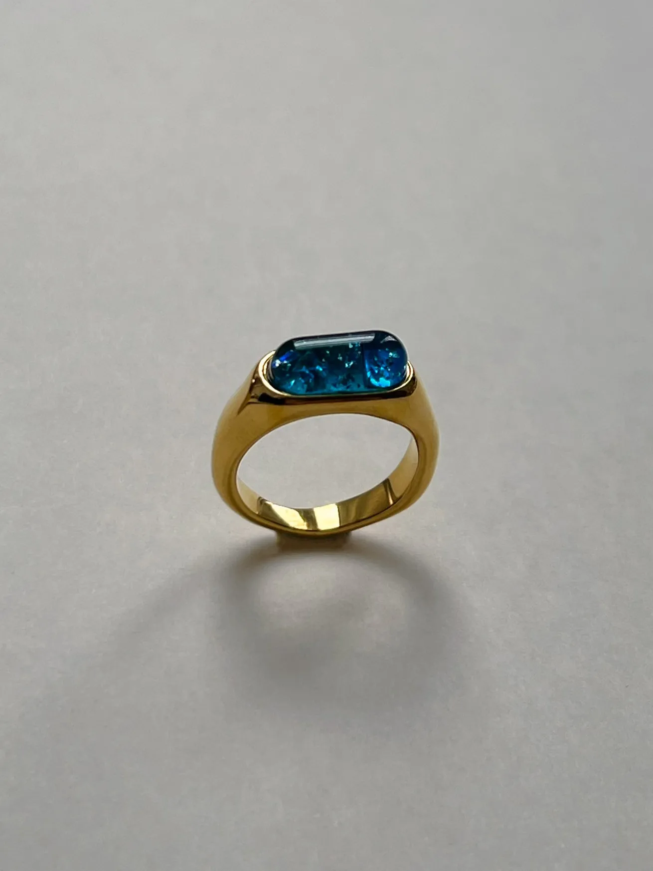 Blue Sea Marble Ring