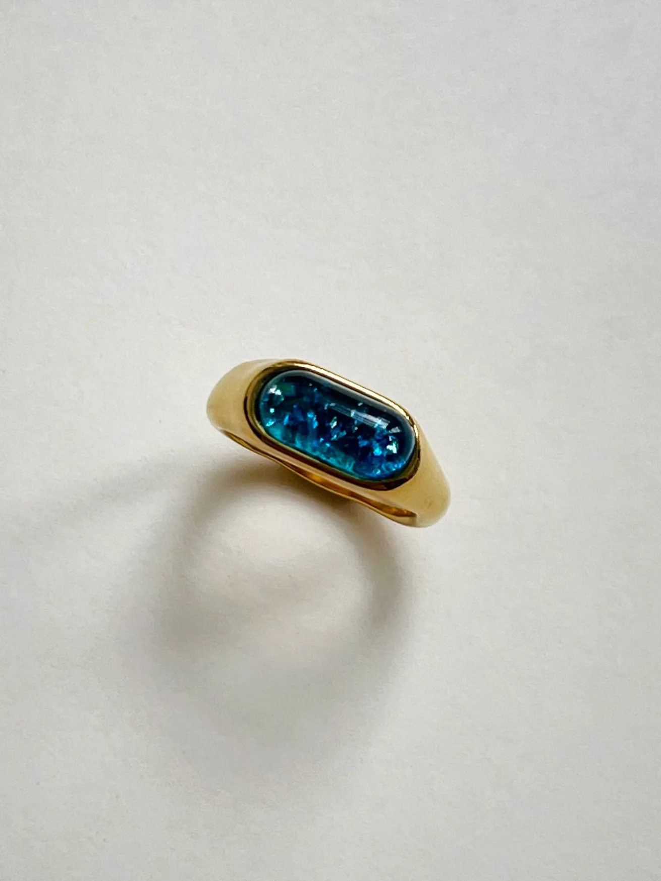 Blue Sea Marble Ring