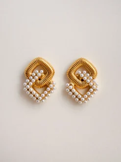 Bold Pearl-Encrusted Earrings
