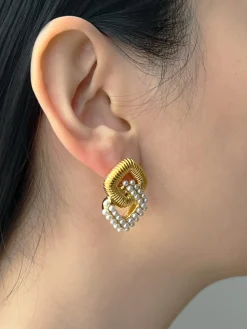 Bold Pearl-Encrusted Earrings