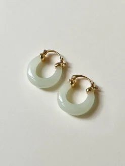 Bone Jade Hoops