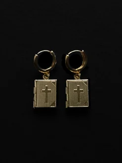 Book Locket Huggies - Gold