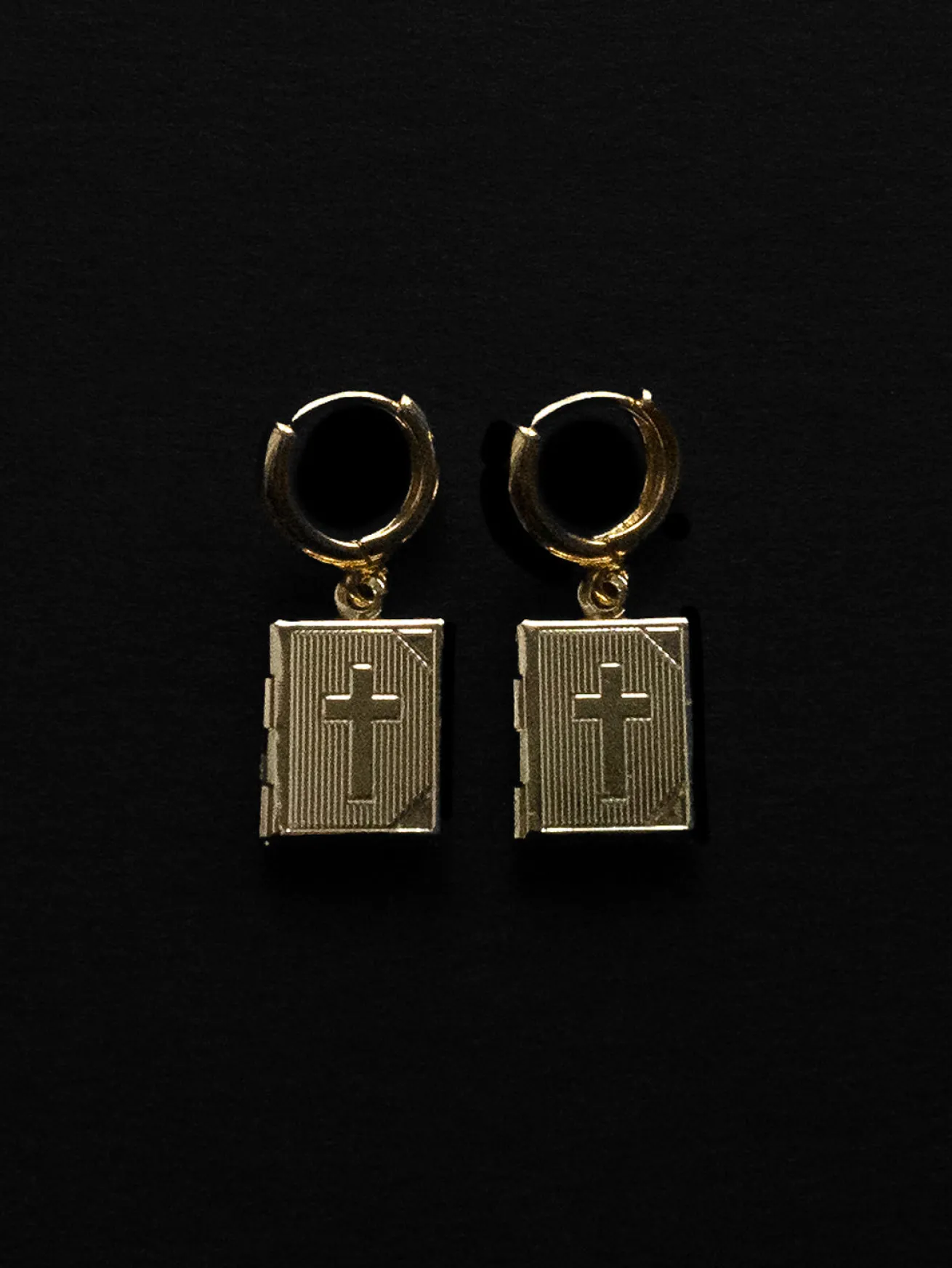 Book Locket Huggies - Gold