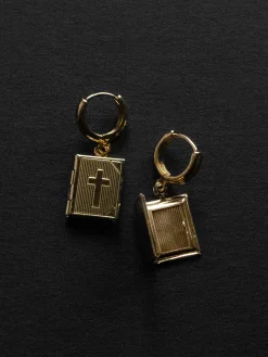 Book Locket Huggies - Gold