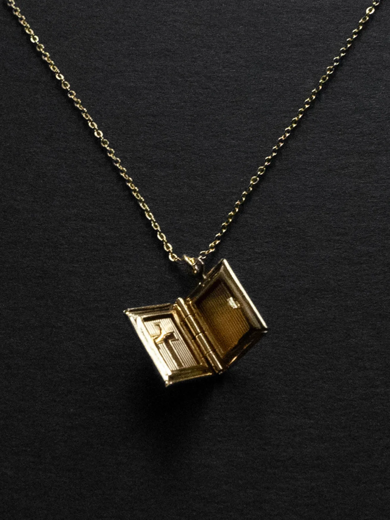 Book Locket Huggies - Gold