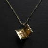 Book Locket Necklace - Gold