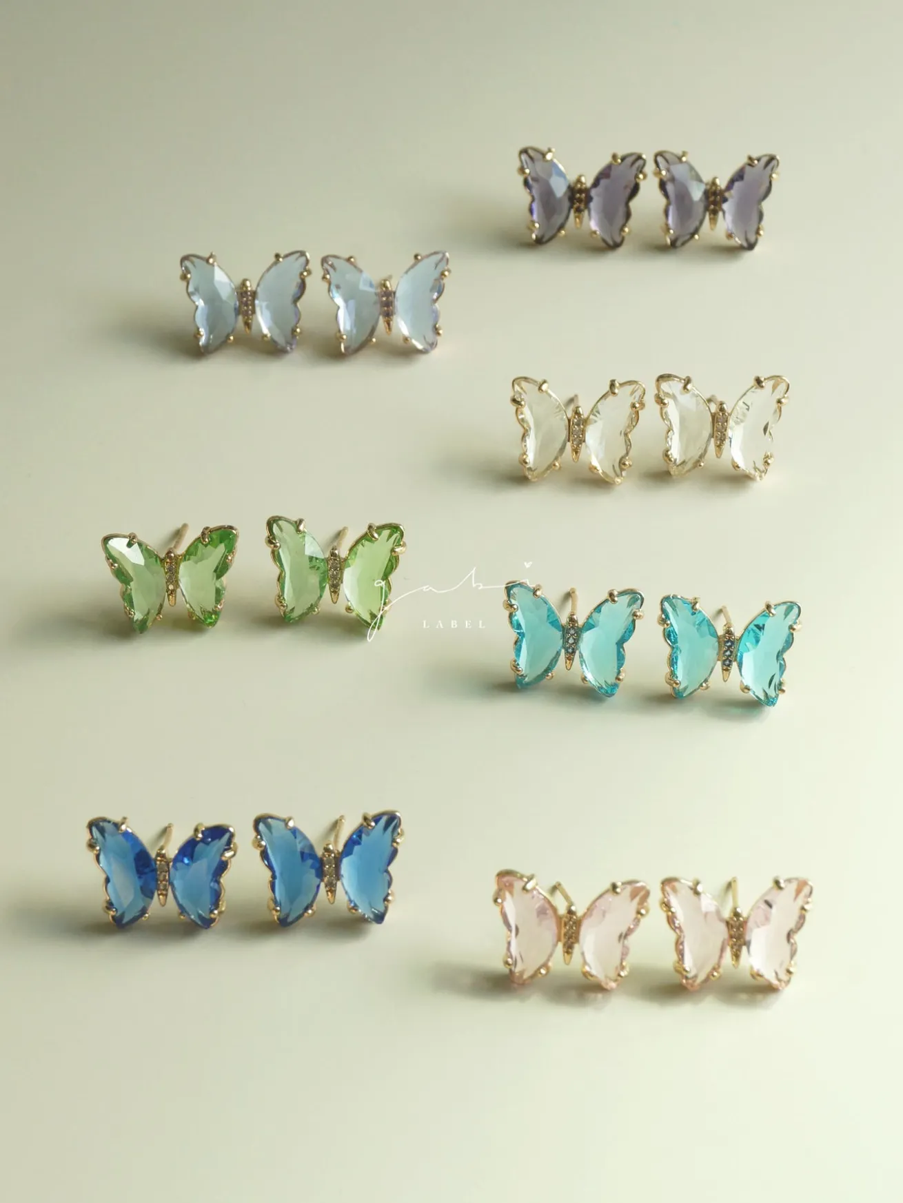Butterfly Earstuds - Mint Green *S925 Earposts