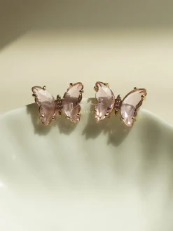 Butterfly Earstuds - Pink *S925 Earposts