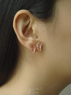 Butterfly Earstuds - Pink *S925 Earposts