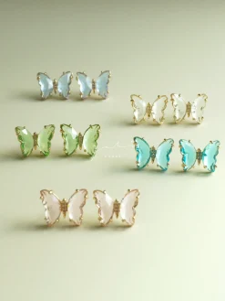 Butterfly Earstuds - Pink *S925 Earposts