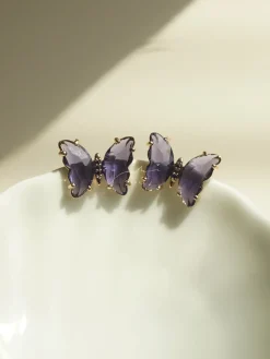 Butterfly Earstuds - Purple *S925 Earposts