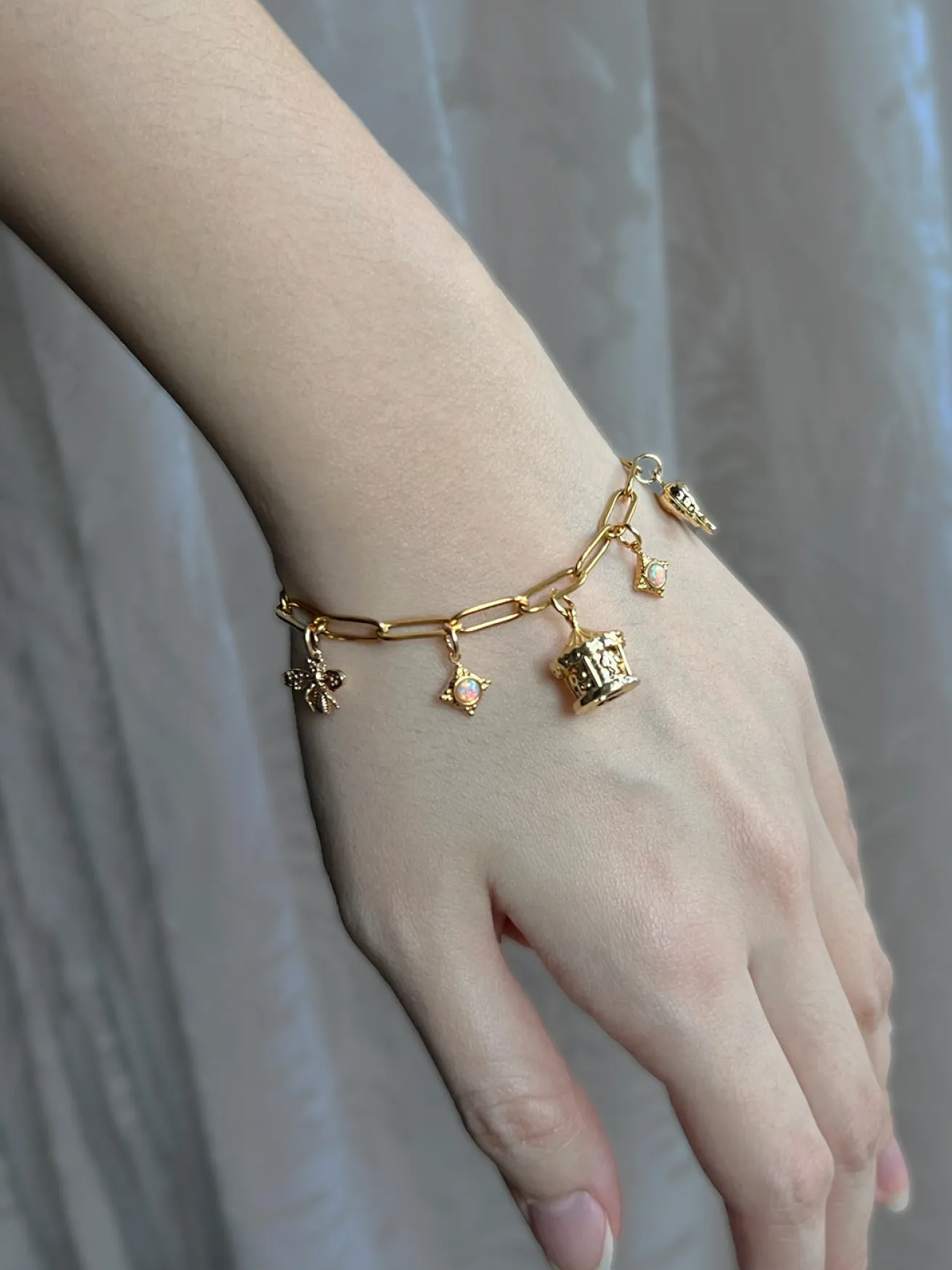 Carnival Charm Bracelet - Carousel, Elephant, Bee
