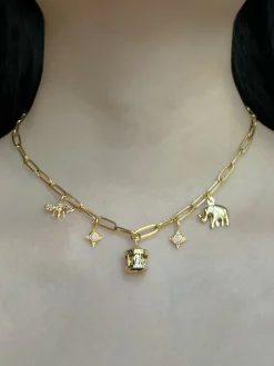 Carnival Charm Necklace - Carousel, Elephant, Bee