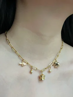 Carnival Charm Necklace - Carousel, Elephant, Bee