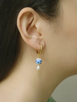 Ceramic Teapot Mismatched Hoop Earrings