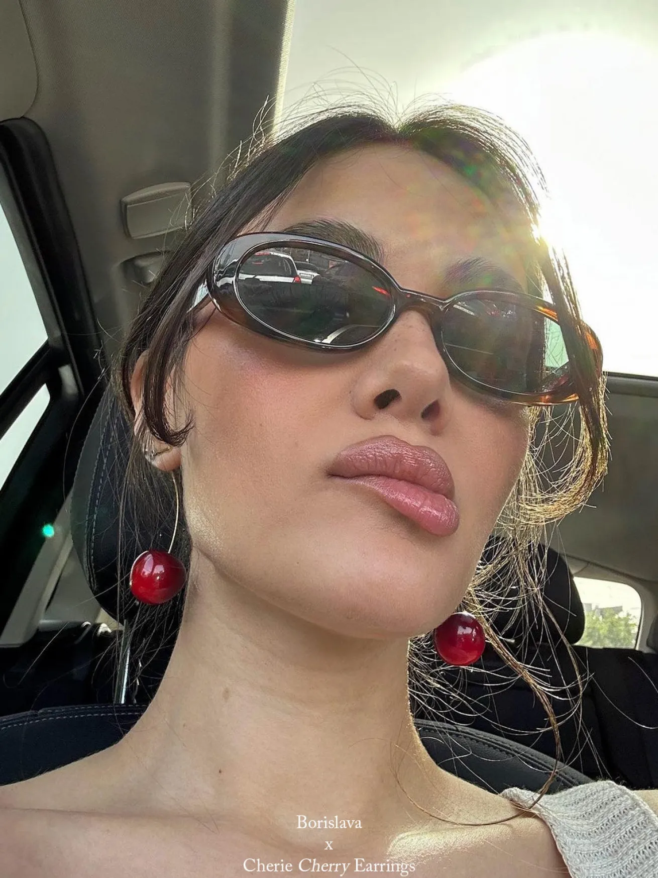 Cherié (Cherry) Earrings *Gold-plated stems