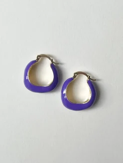 Chic Enamel Hoops - Purple