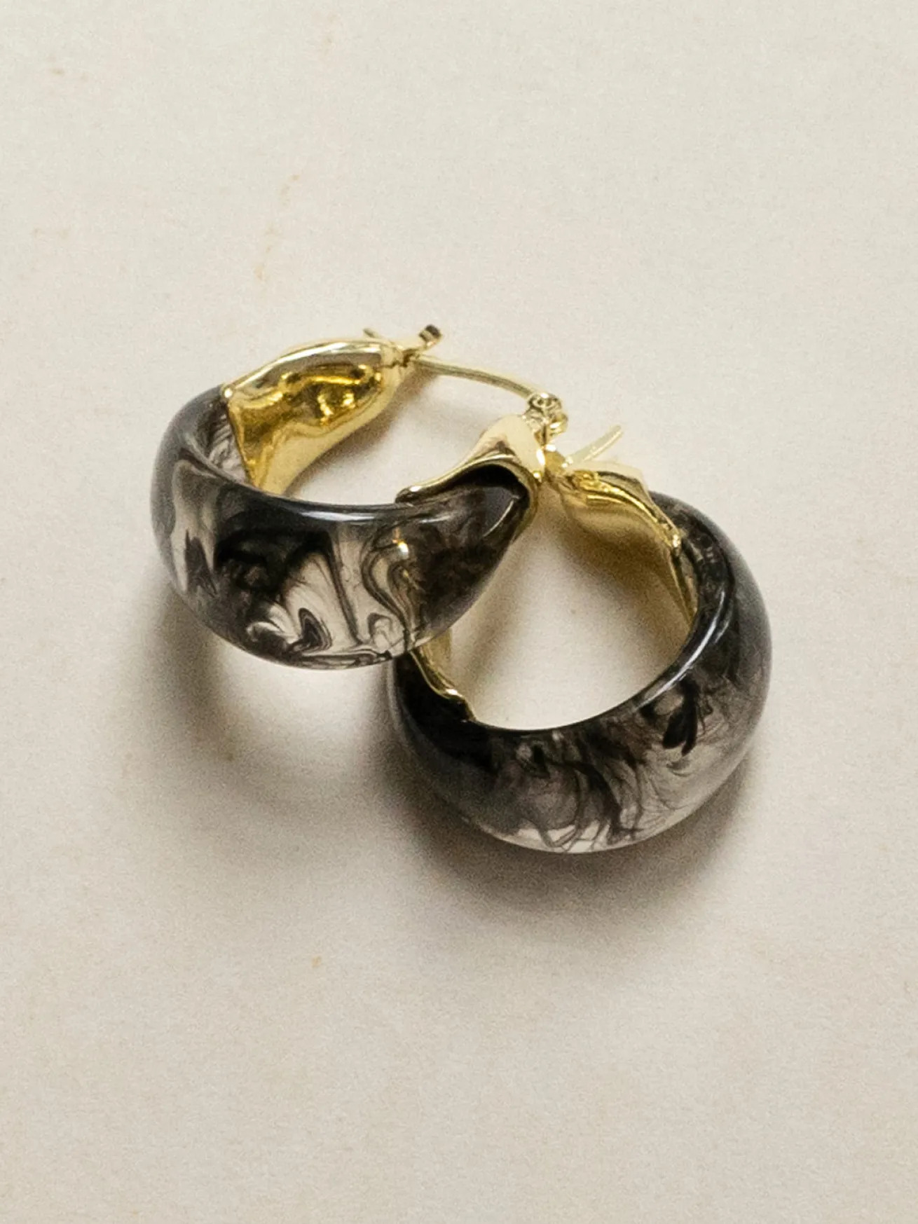 Chunky Cradle Hoops - Black