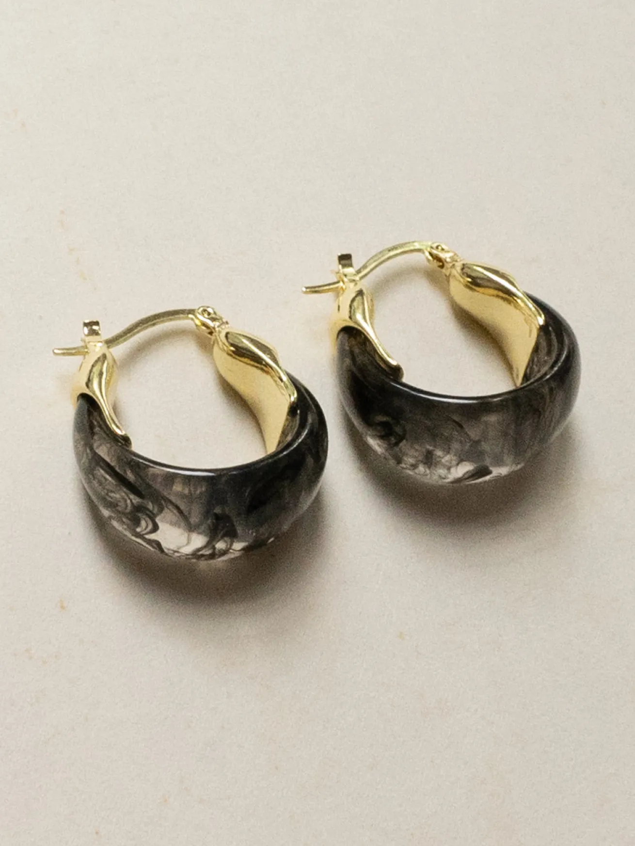 Chunky Cradle Hoops - Black