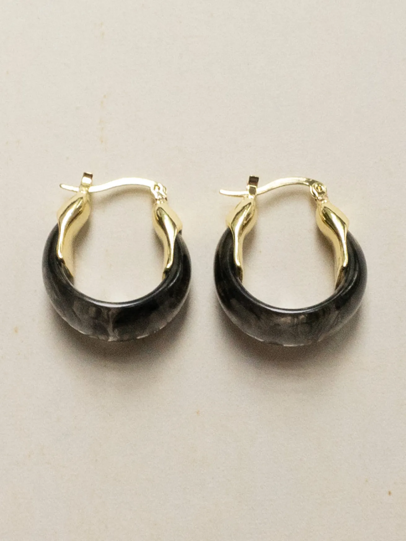 Chunky Cradle Hoops - Black