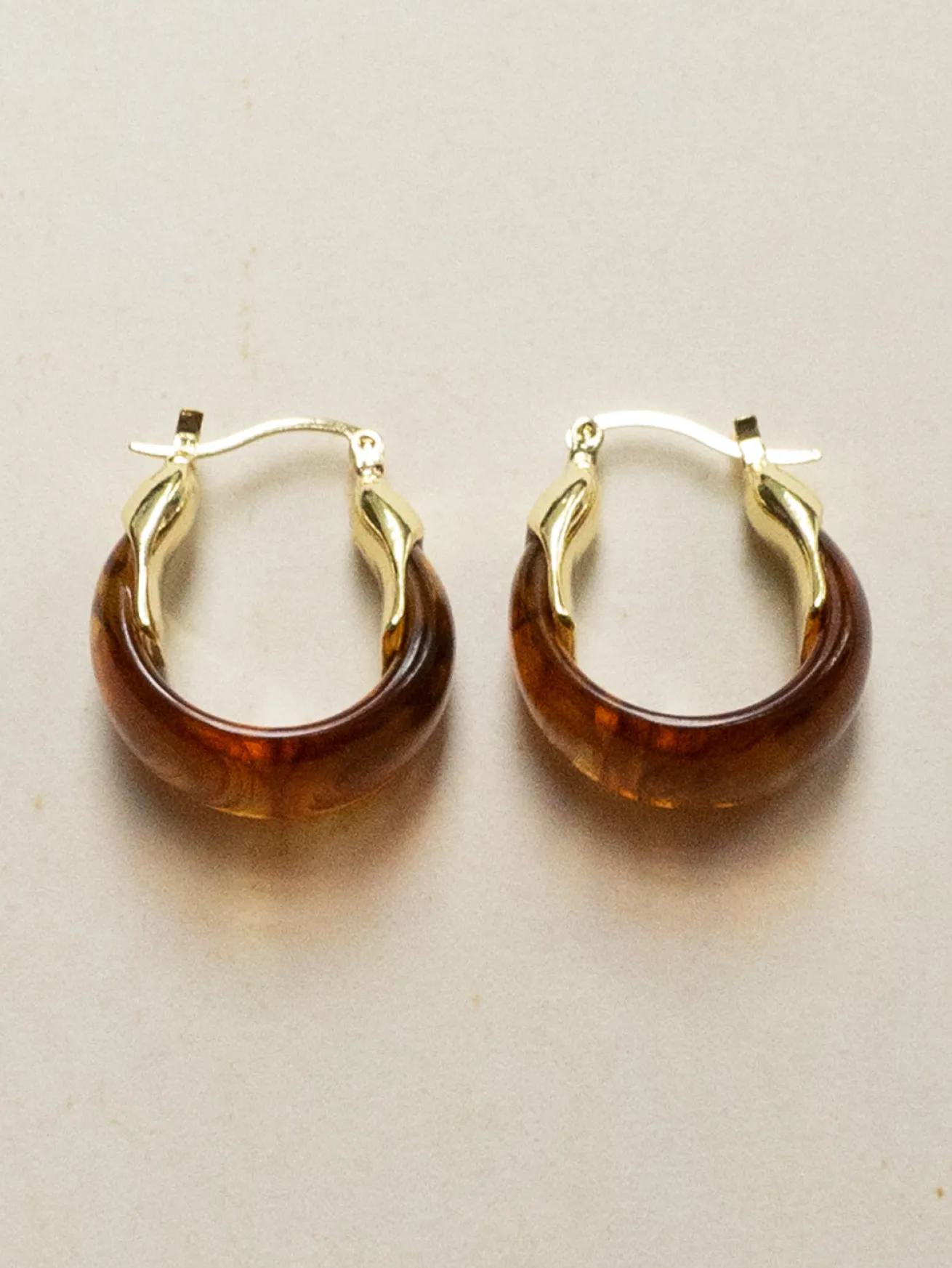 Chunky Cradle Hoops - Brown