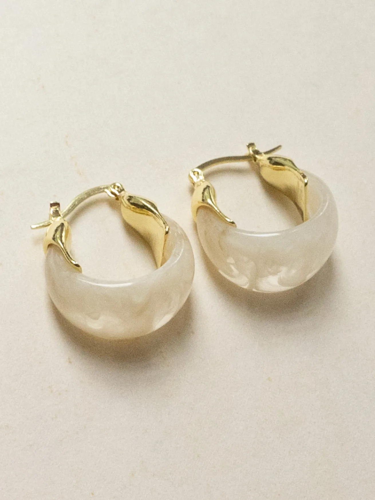 Chunky Cradle Hoops - White
