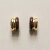 Chunky Enamel Earrings - Brown