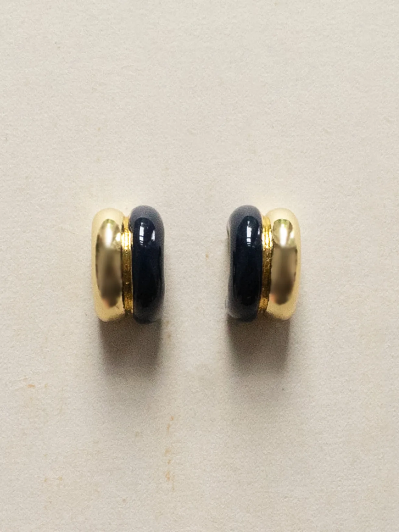 Chunky Enamel Earrings - Dark Blue