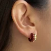 Chunky Enamel Earrings - Maroon
