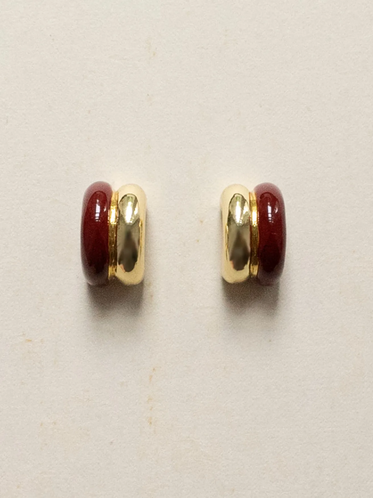 Chunky Enamel Earrings - Maroon