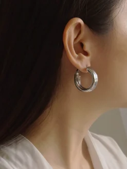 Chunky Essential Hoops - Silver